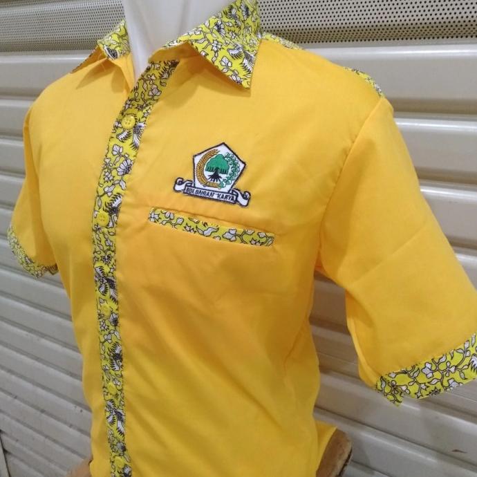 Ready Kemeja Golkar Kombinasi Batik Terbaik