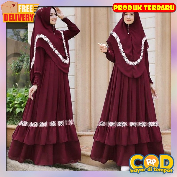 Dress Deres Ghmis Fashion Jumbo Dreas Terbaru Trend Masa Kini Gamis Set Modern Hari Raya 2024 Terbar