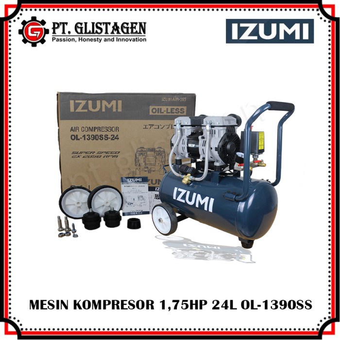 {GrandShop} Izumi MAX OM SS1390 24L Kompresor Silent Oilless 1.75Hp Super Speed - OL-1390SS Diskon