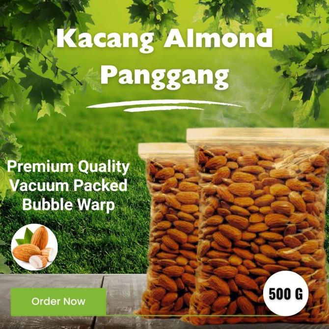 

kacang almond panggang / almond roasted / siap makan /500 Gram TM99