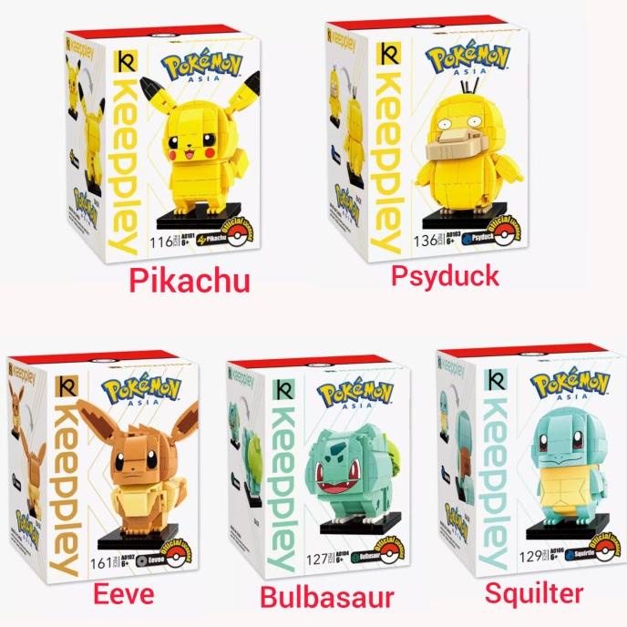 Keeppley Lego Pokemon Figure Pikachu Psyduck Eeve Bulbasaur Squilter