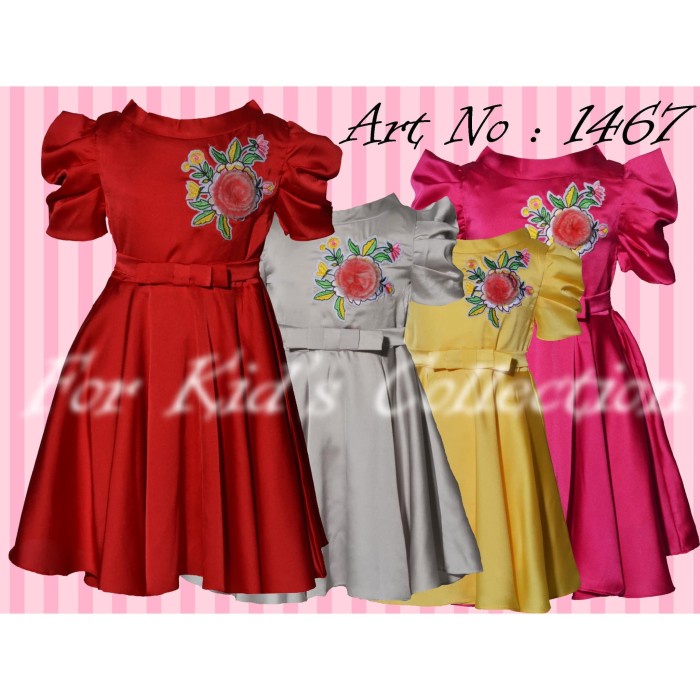 Dress Circle Satin Anak Perempuan