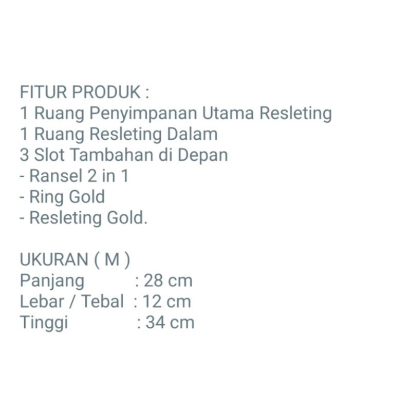 tas ransel wanita  kulit sapi asli