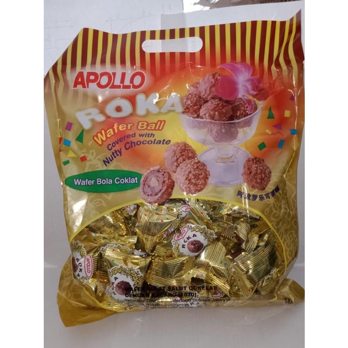 

APOLLO ROKA WAFER BALL WITH NUTTY 300G CHOCOLATE BISKUIT BOLA COKLAT