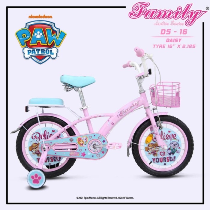 Promo Sepeda Anak Perempuan 16 Inch Family Daisy Pink