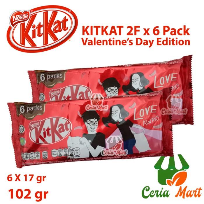 

COKLAT VALENTINE KIT KAT 6X2F KITKAT 102 GR COKELAT DENGAN WAFER