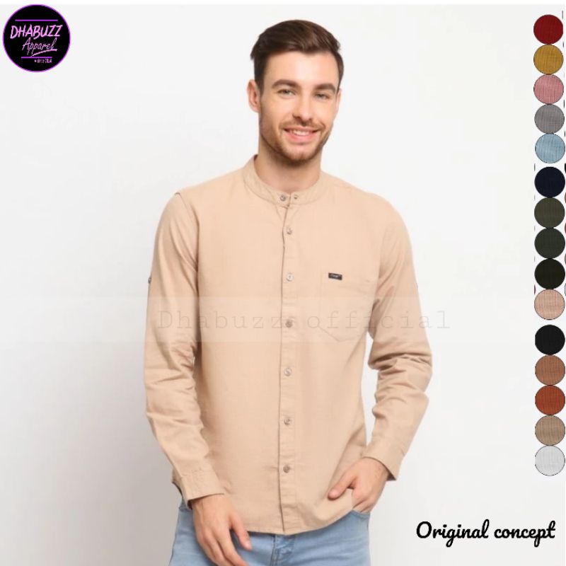 [ BIG SIZE ] BAJU KURTA KEMEJA KOKO KEMKO PRIA LENGAN PANJANG FULL KANCING ORIGINAL TERBARU CONCEPT