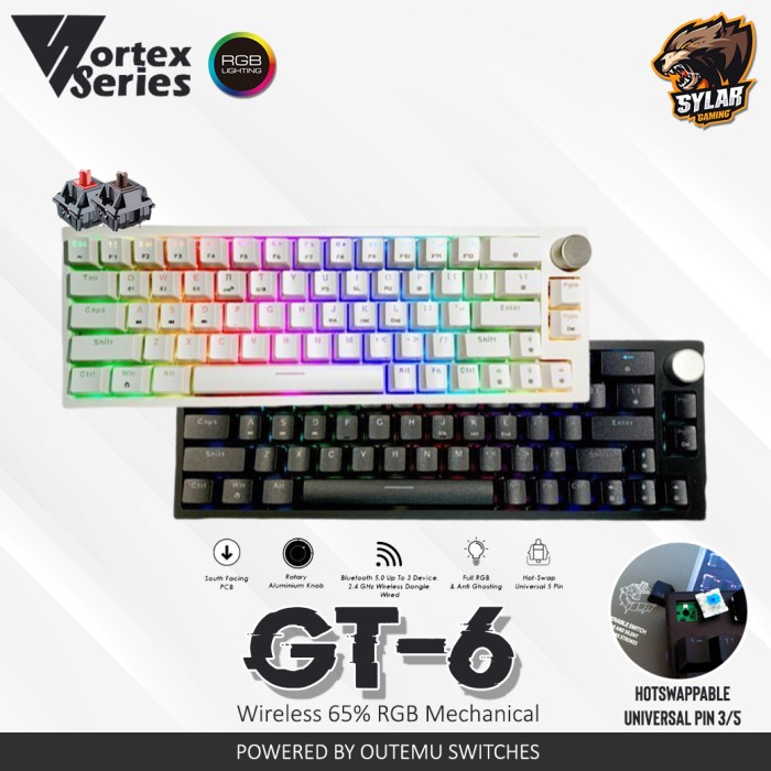 VortexSeries GT6 / GT-6 Wireless RGB 65% Mechanical Gaming Keyboard
