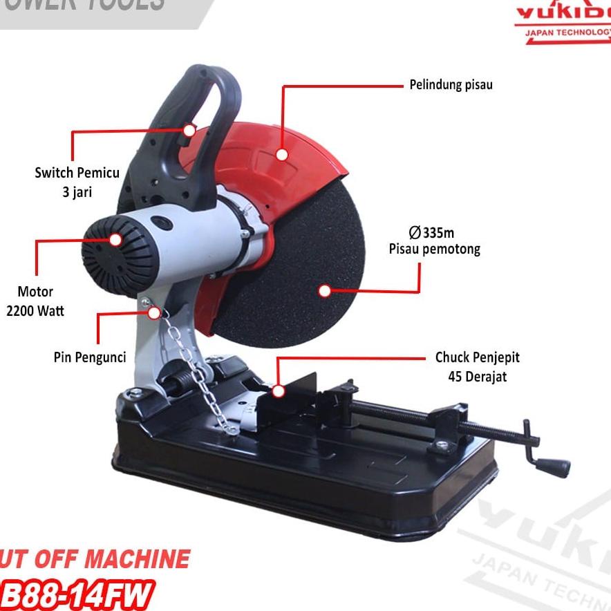  Cut-Off Machine 14 Inch / Cut Off Saw / Mesin Pemotong Besi Duduk / Gergaji Meja Yukido 8 Inch