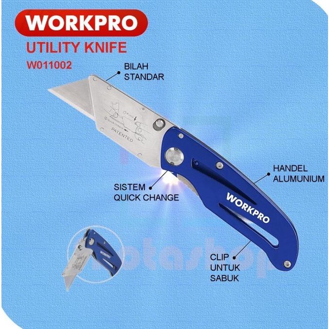 

Heavy Duty Pisau Cutter Lipat Folding Utility Knife Workpro W011002