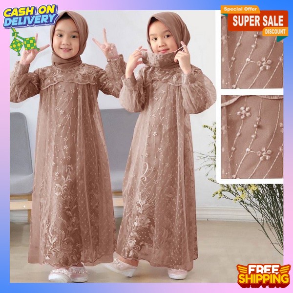 Pakaian Anak2 Perempuan Baju Ngaji Murah Modern Dres Harian Kekinian Longdress Cewek Busana Syari Ga
