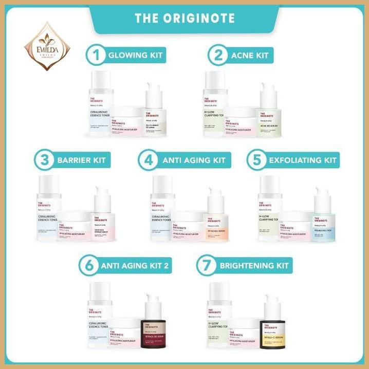 Special Bundle 3In1 The Originote Paket Skincare Moisturizer Serum Toner - Acne Kit, Glowing Kit, Ba