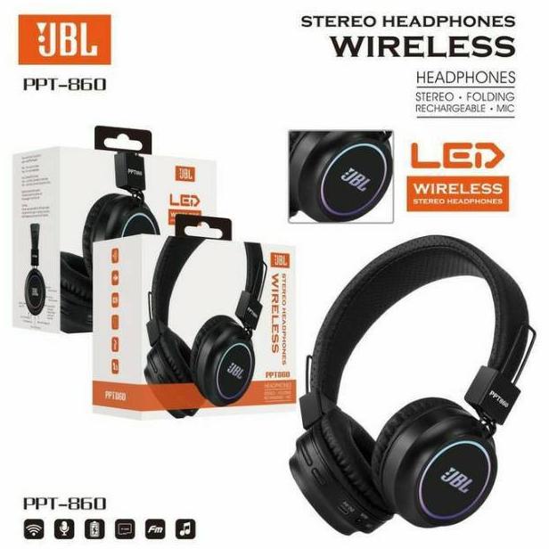 NEW HEADSET BLUETOOTH LED PPT 860 HEADPHONE BLUETOOTH KABEL