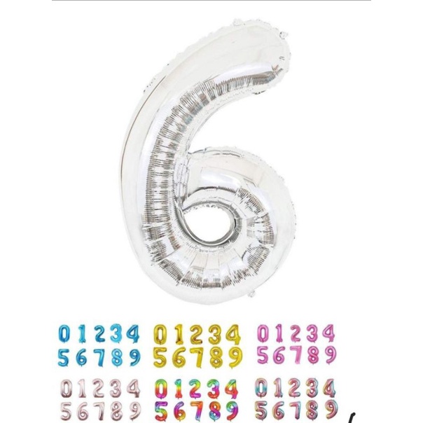 balon angka/balon foil angka/balon angka 45cm