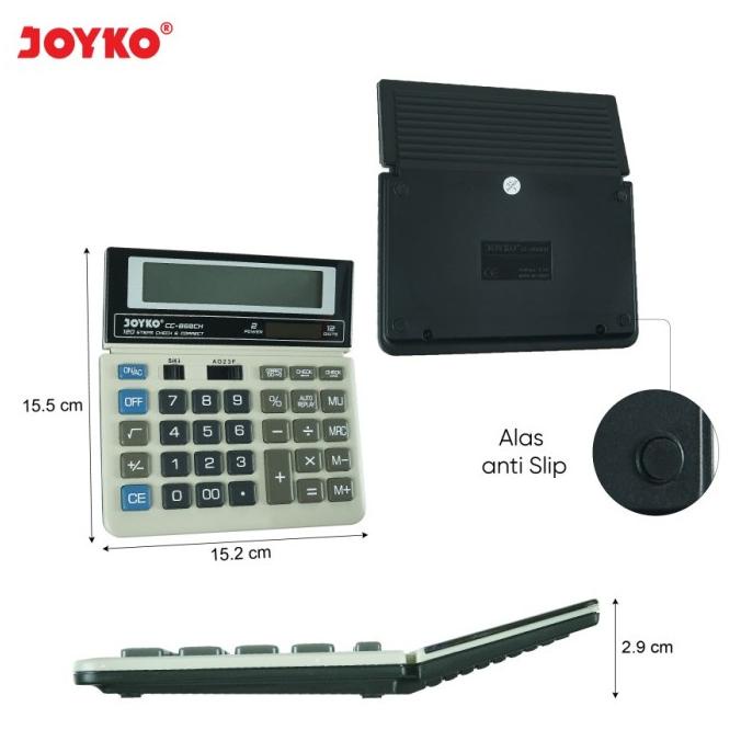 

Berkualitas! Calculator Kalkulator Joyko CC-868CH 12 Digits Check Correct