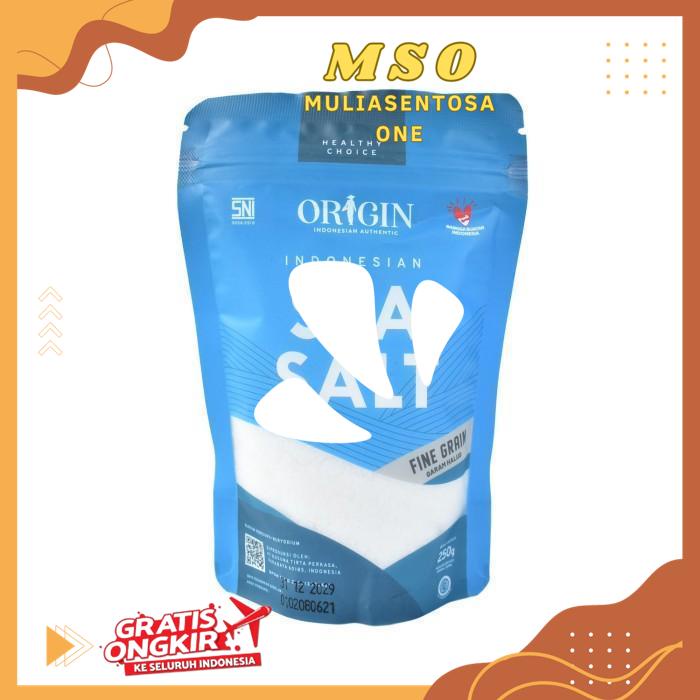 

ORIGIN INDONESIAN SEA SALT FINE GRAIN 250 GR PRODUK KUALITAS BERKELAS !!