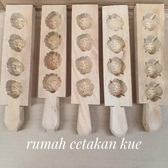 5 pcs beda motip cetakan kue satu/cetakan kue bangkit/kayu alat kue
