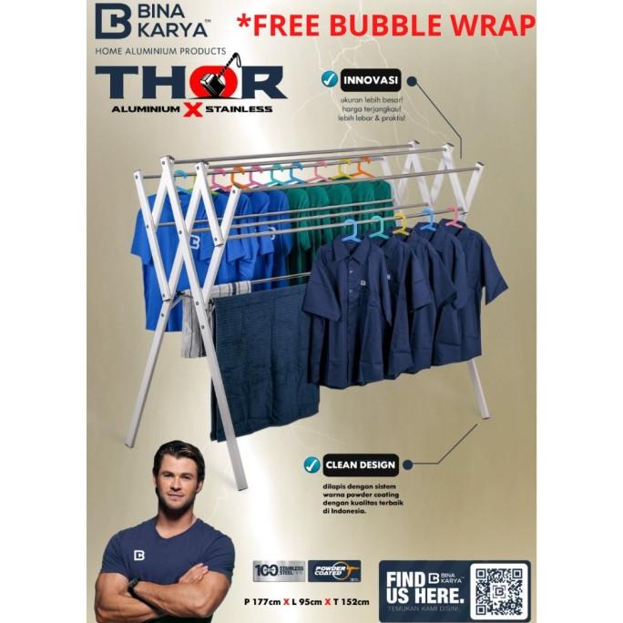 JEMURAN BAJU STAINLESS STEEL BINA KARYA JEMURAN PAKAIAN THOR