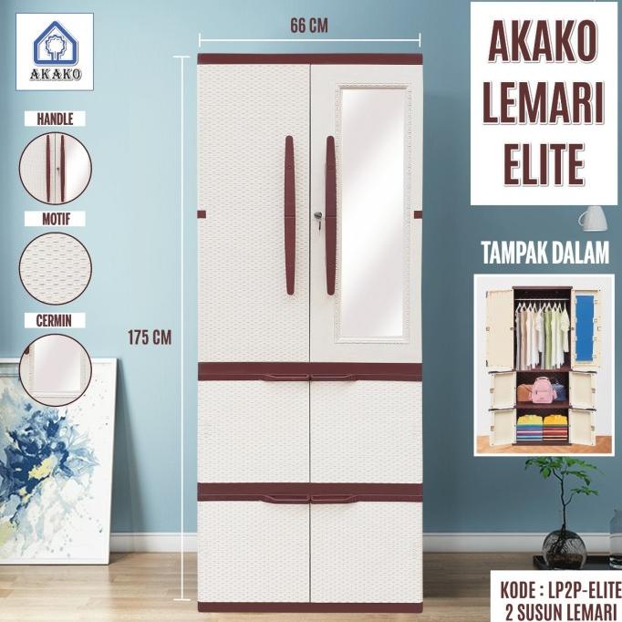 JUMBO - LEMARI PAKAIAN PLASTIK GANTUNGAN AKAKO ELITE SUSUN 2