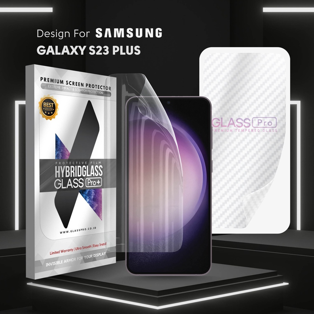 Hybrid Glass Premium Anti Gores Hydrogel Samsung Galaxy S23 Plus Full Cover Screen Protector Glass P