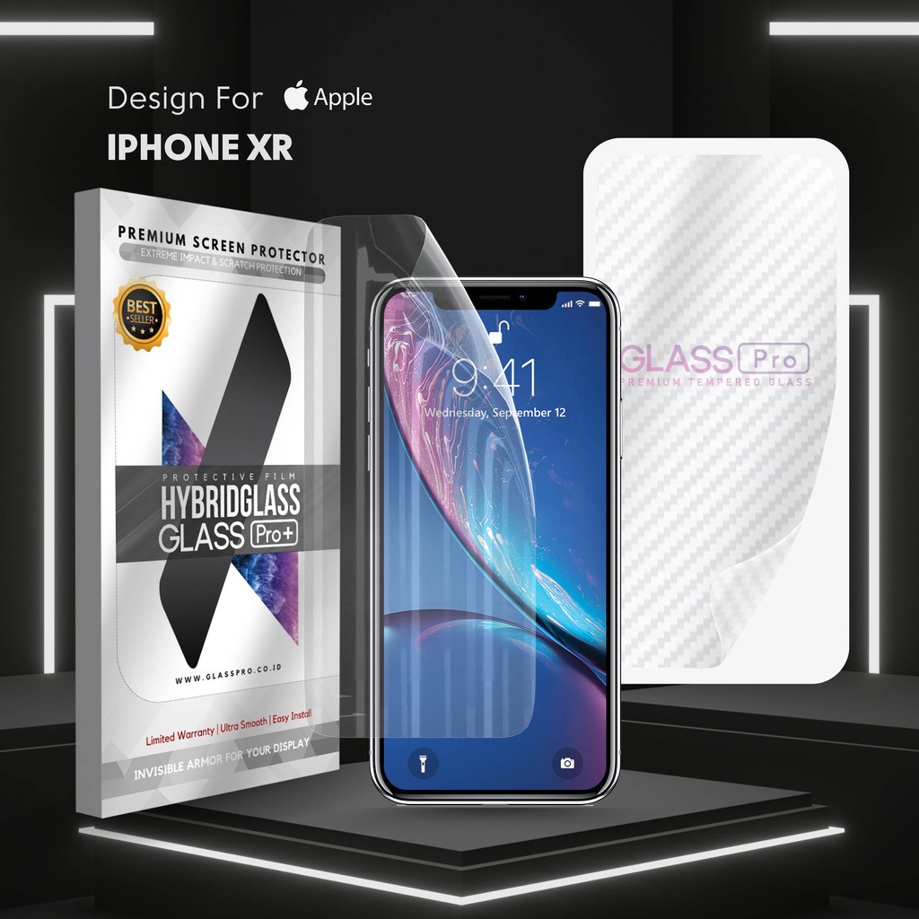 Hybrid Glass Premium Anti Gores Hydrogel iPhone Xr Full Cover Screen Protector Glass Pro Not Tempere