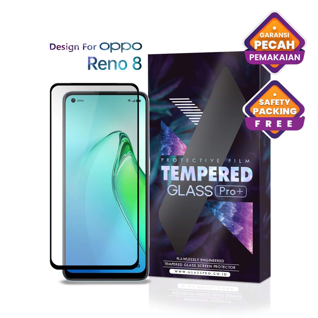 Glass Pro Tempered Glass Oppo RENO 8 4G 5G RENO8 4G 5G Full Cover - Premium