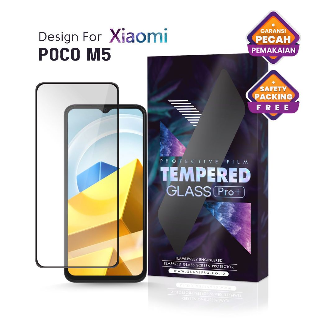 Tempered Glass Xiaomi Poco M5 Full Cover - Premium Glass Pro