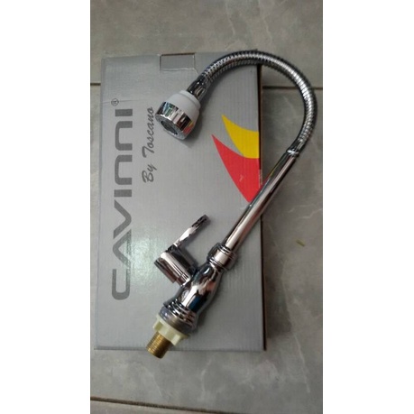 kran angsa meja fleksibel kuningan cavinni