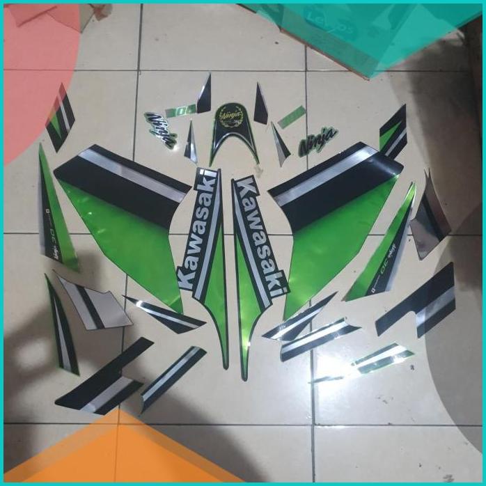 Striping Ninja 250 FI 30th Anniversary 2014-15 Hijau Putih Bahan Chrom