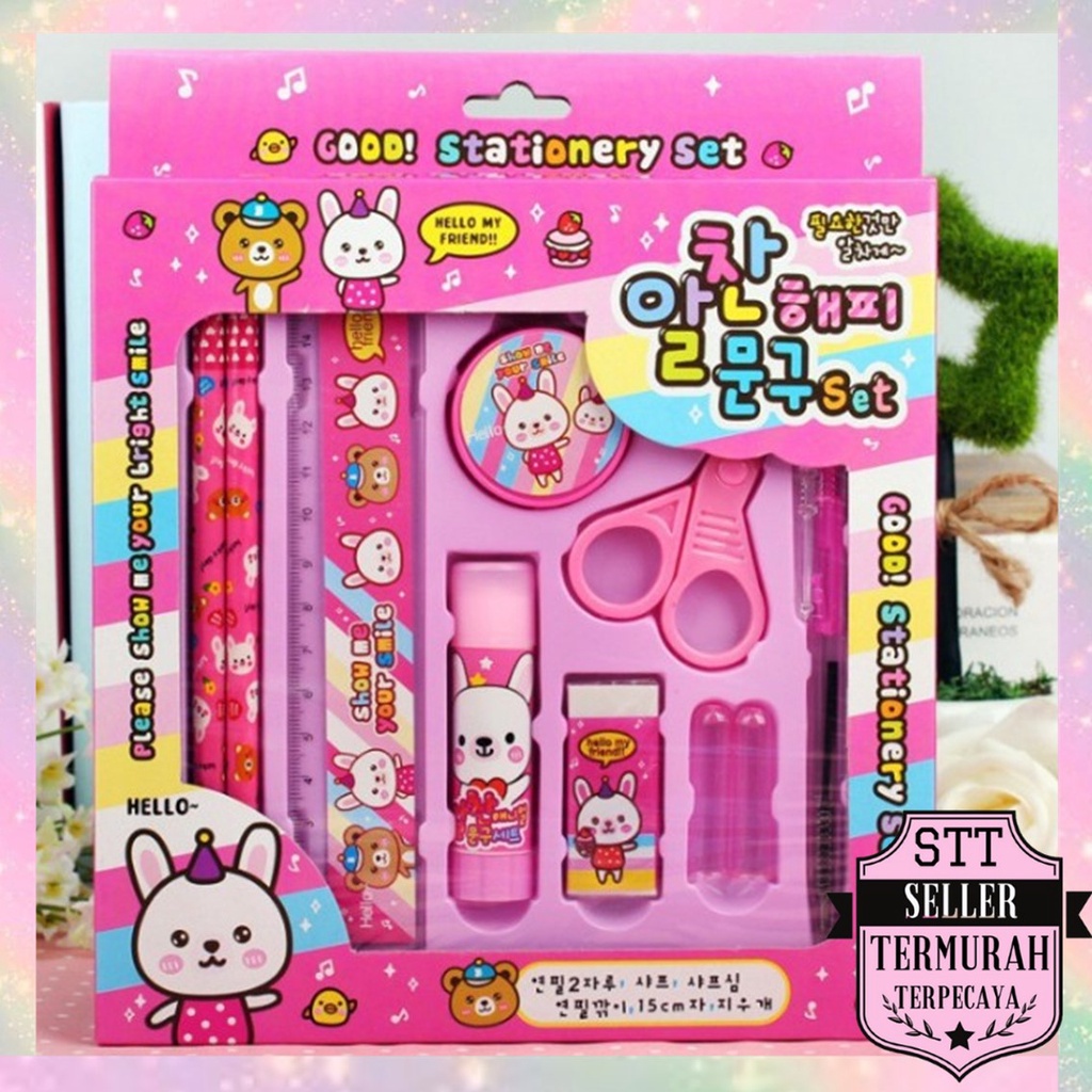 

STT Paket Alat Tulis set 8in1 Stationery Set Study Set Anak Karakter Set Alat Tulis Anak TK