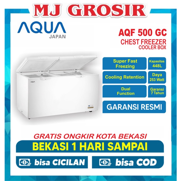 Terbaru Aqua Aqf 500 Gc Chest Freezer Box 488 L Lemari Pembeku 488 Liter Promo Terlaris