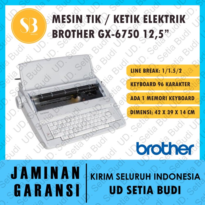 

Mesin Tik Brother Otomatis GX-6750 12,5 Inch