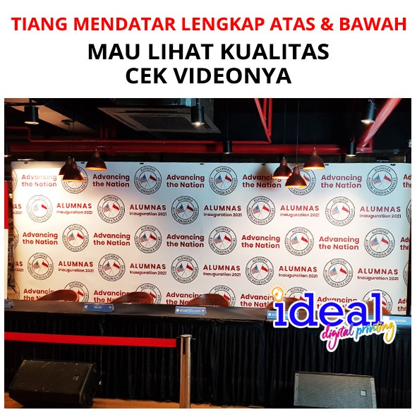 

Backdrop Backwall Pameran 3x6 Lurus seminar conferensi pers webinar