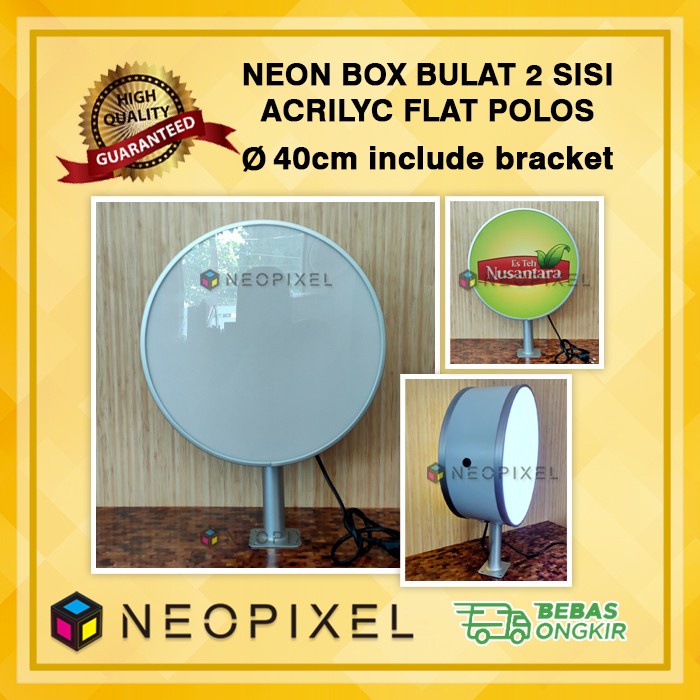 

Neon box Akrilik dia 40 cm - 2 Sisi - POLOS TANPA Prnt + Bracket