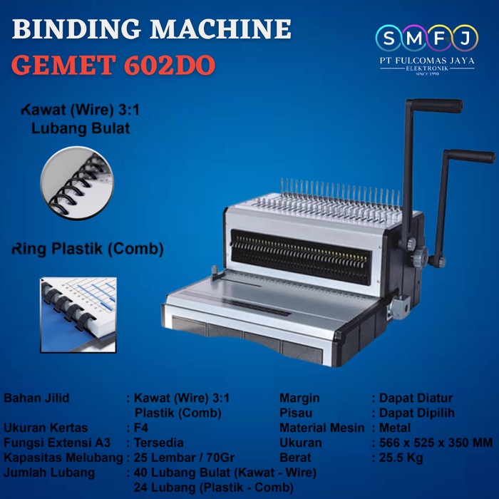 

Gemet 602DO Mesin Jilid Kawat F4 Lubang Bulat GARANSI RESMI
