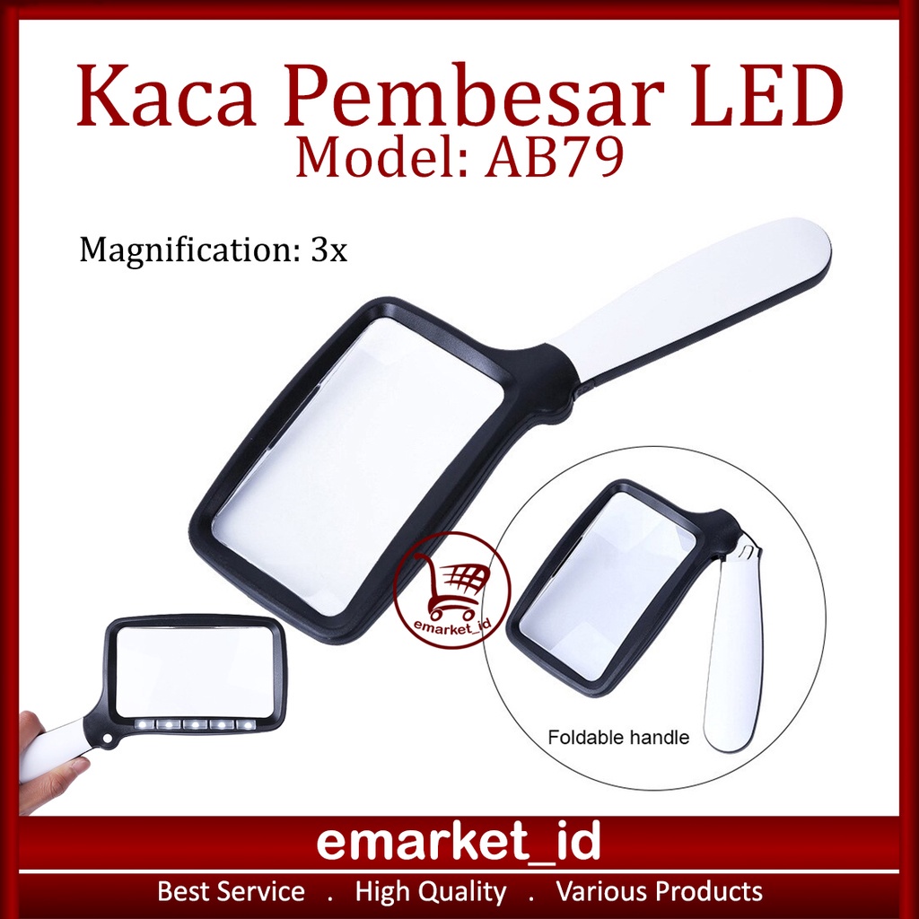 

Zyd Kaca Pembesar LED AB79 / Lampu Lup Lensa Magnifier Handheld / Membaca Perhiasan Komponen / Loupe