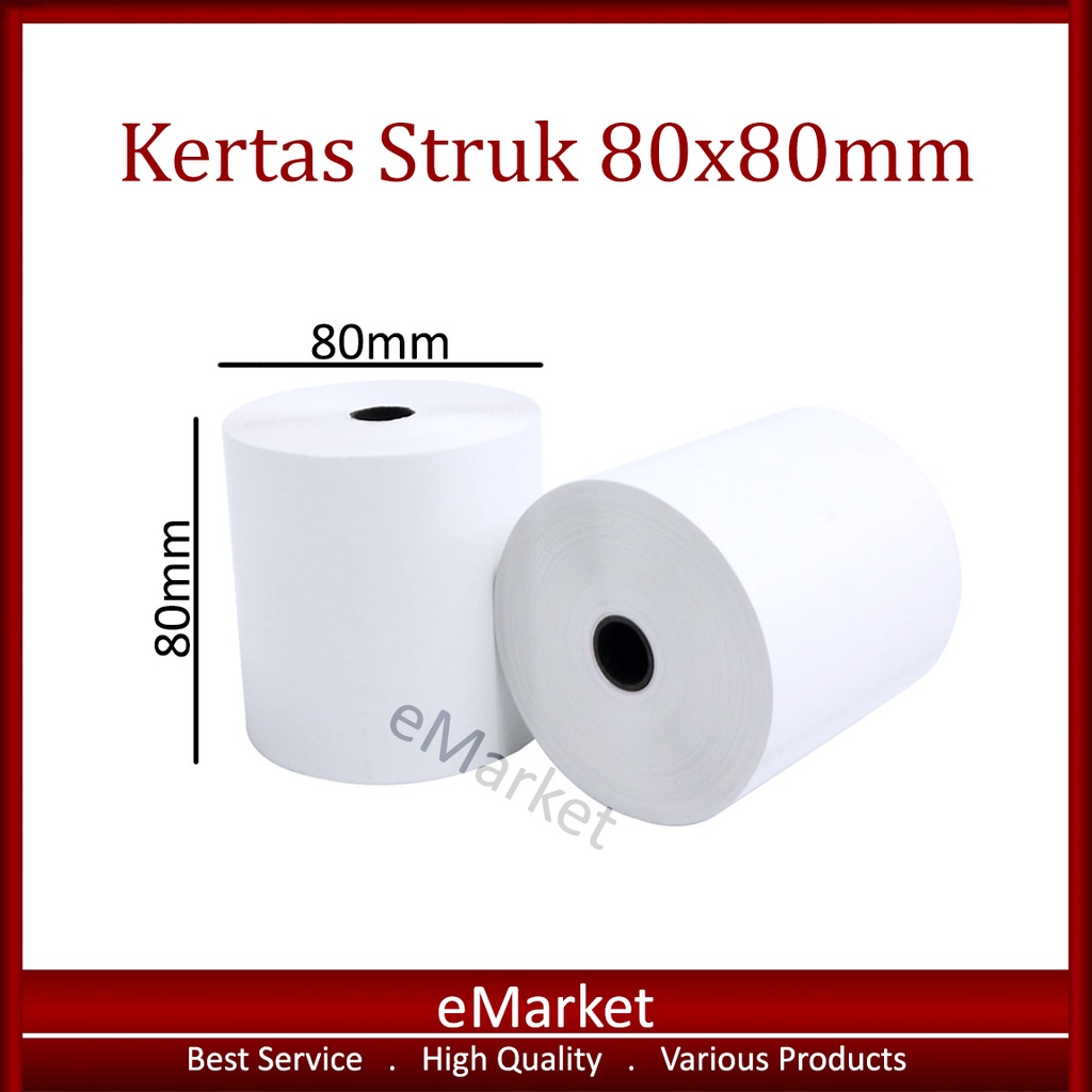 

Kertas Struk Thermal 80x80 mm / Paper Kasir Rol Pos Printer Roll
