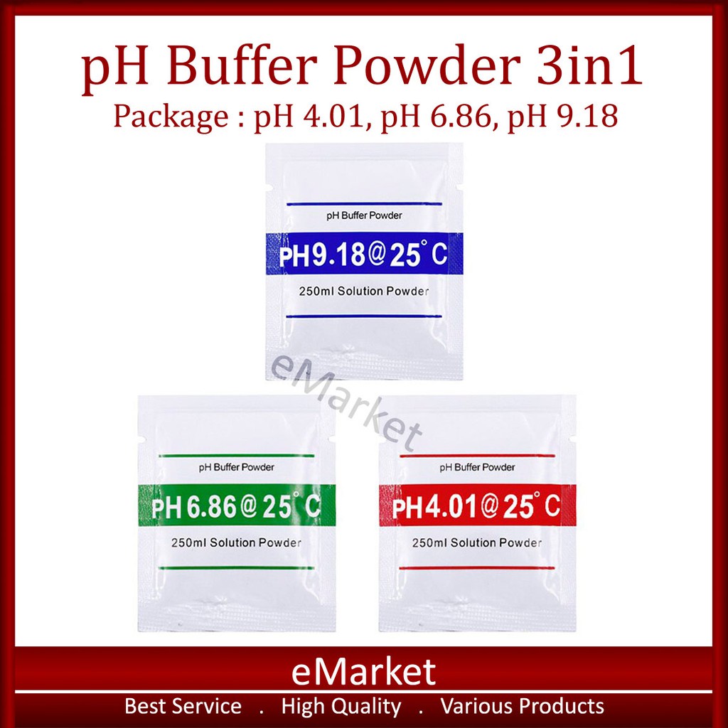 pH Buffer Kalibrasi / Bubuk pH Meter 4.01 6.86 9.18