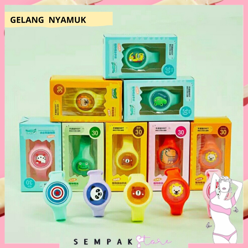 SS GELANG ANTI NYAMUK LED & NON LED GELANG ANAK JAM TANGAN ANAK MOTIF KARTUN RANDOM