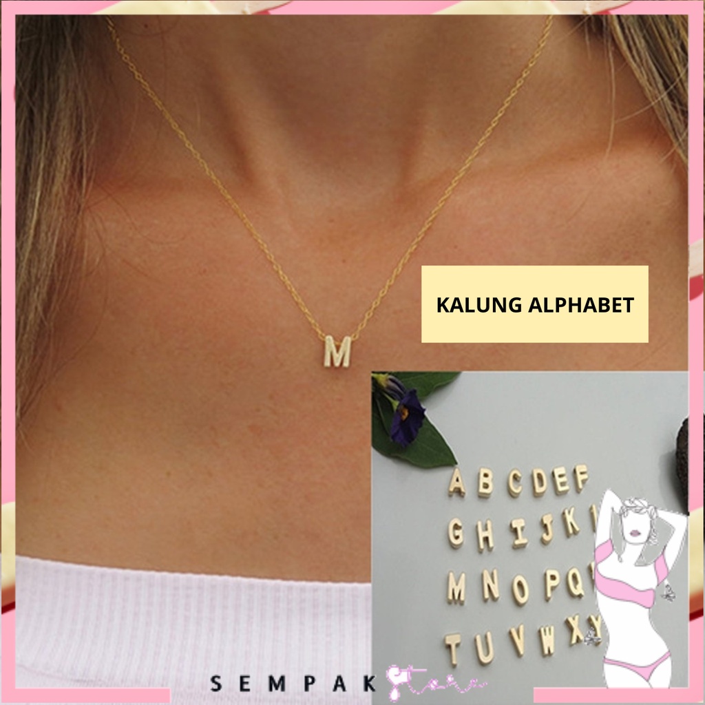 SS (HURUF N-Z) Kalung Huruf Love Kecil Stainless Aksesoris Fashion Perhiasan Wanita GOLD SILVER