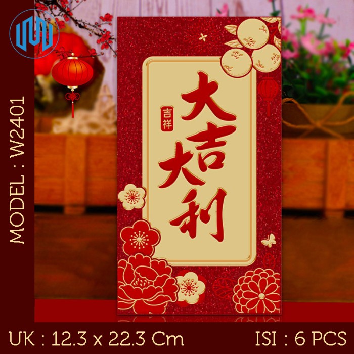 

New! Angpao Imlek JUMBO Angpau Merah Besar Red Amplop UMUM Premium - W2401 Limited