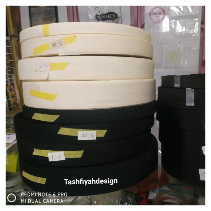 

Trendy Pita label katun polos halus 1,3 cm ,,