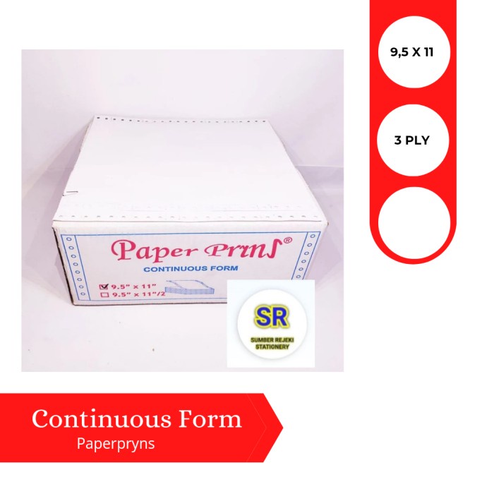 

Terbaru Paperpryns Continuous Form ( 9,5 X 11 ) 3 Ply Promo Terlaris