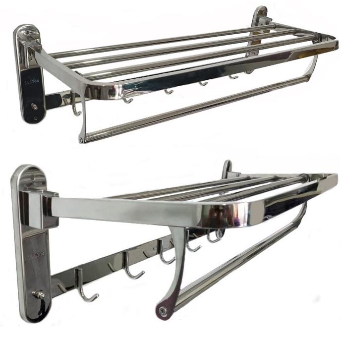 (KIM)Rak Handuk lipat Hotel Kamar Mandi Gantungan Tempat Baju Dinding