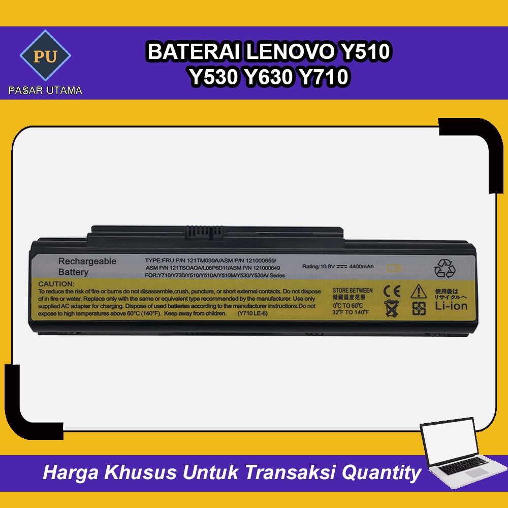 Baterai Lenovo Y530 Y510 Y630 Y710