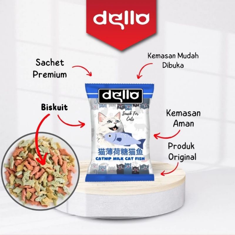Catnip Biskuit Kucing Catnip Milk Fish Biskuit Kucing Camilan Kucing Kitten Anabul CATNIP MILK CAT F