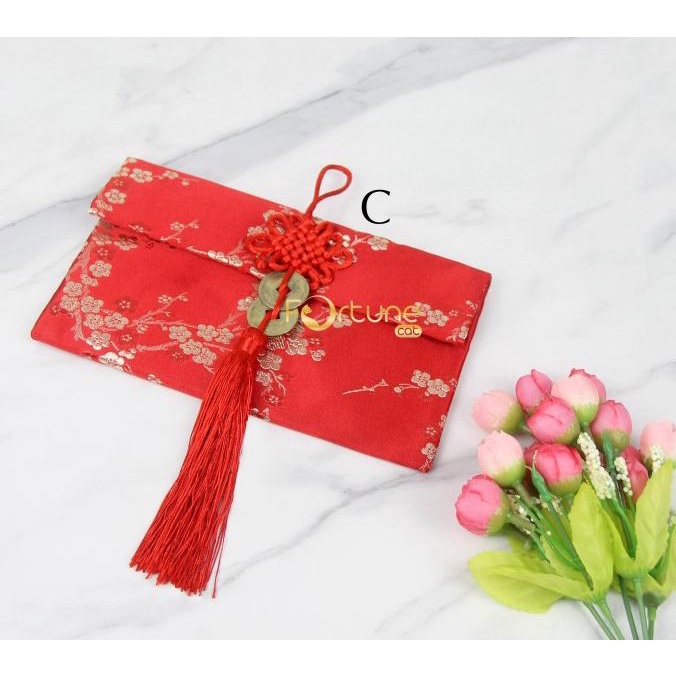 

[IMLEK] Angpao Imlek Sangjit Kain Premium Merah Coin Horizontal Naga TERLARIS