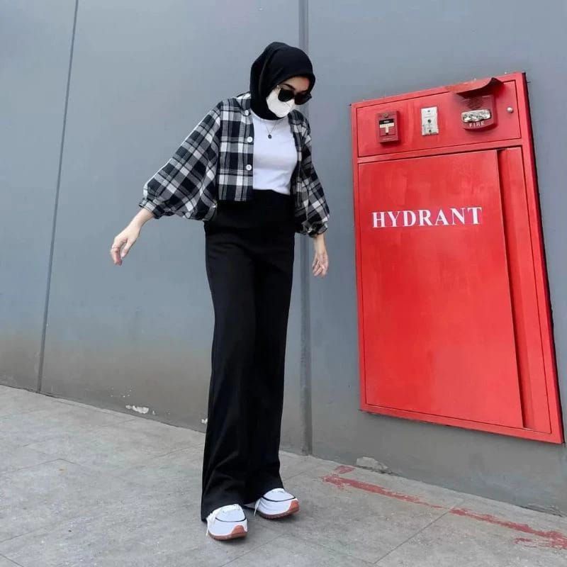 KEMEJA TAMARA BATWING FLANEL LENGAN KELELAWAR OVERSIZE