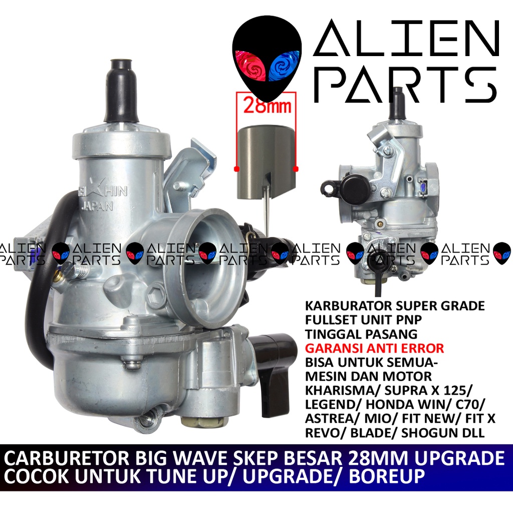 KARBURATOR SKEP UPGRADE POWER UP 28 MM 28MM SUPRA KARISMA SUPRA X 125 SUPRA FIT NEW FIT X FIT S MIO 