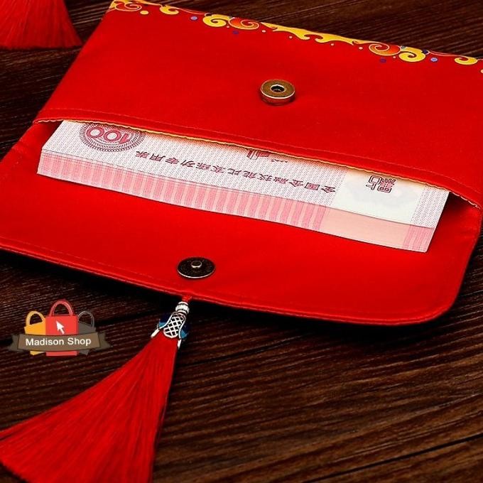 

New! ANGPAO IMLEK MODEL DOMPET ANGPAO MERAH PREMIUM AMPAO KAIN SANGJIT KADO Limited